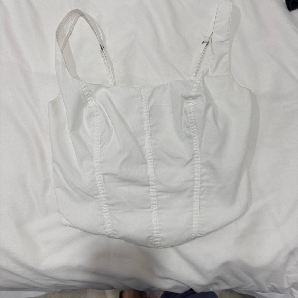 Abercrombie & Fitch White Smocked Top